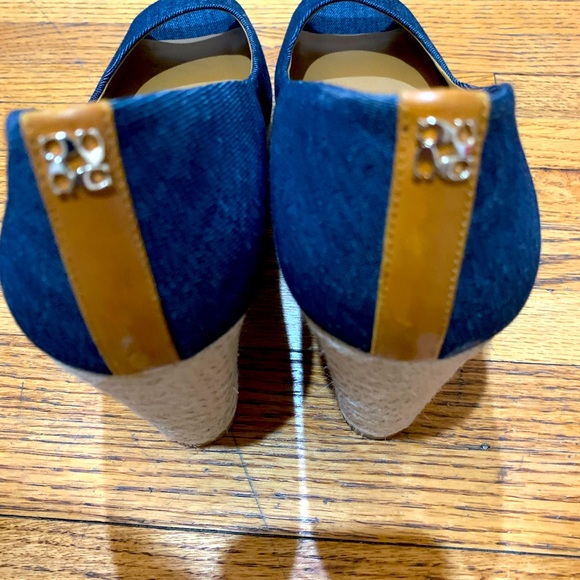 Coach denim wedge shoe size 11 peep toe brand new - Picture 8 of 9